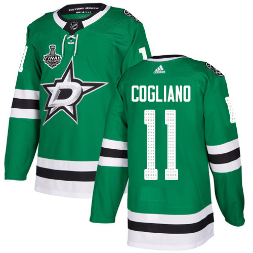 Adidas Men Dallas Stars 11 Andrew Cogliano Green Home Authentic 2020 Stanley Cup Final Stitched NHL Jersey
